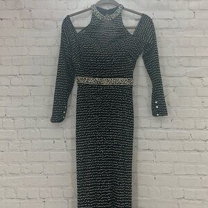 The cool Collection Fully stoned head to‎ toe black lace gown size 0